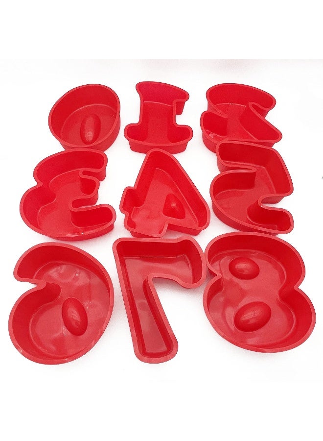 Goldbaking 9 Pieces Middle Size Silicon Number Cake Moulds Silicone Cake Mold (6 inch) - Image 2